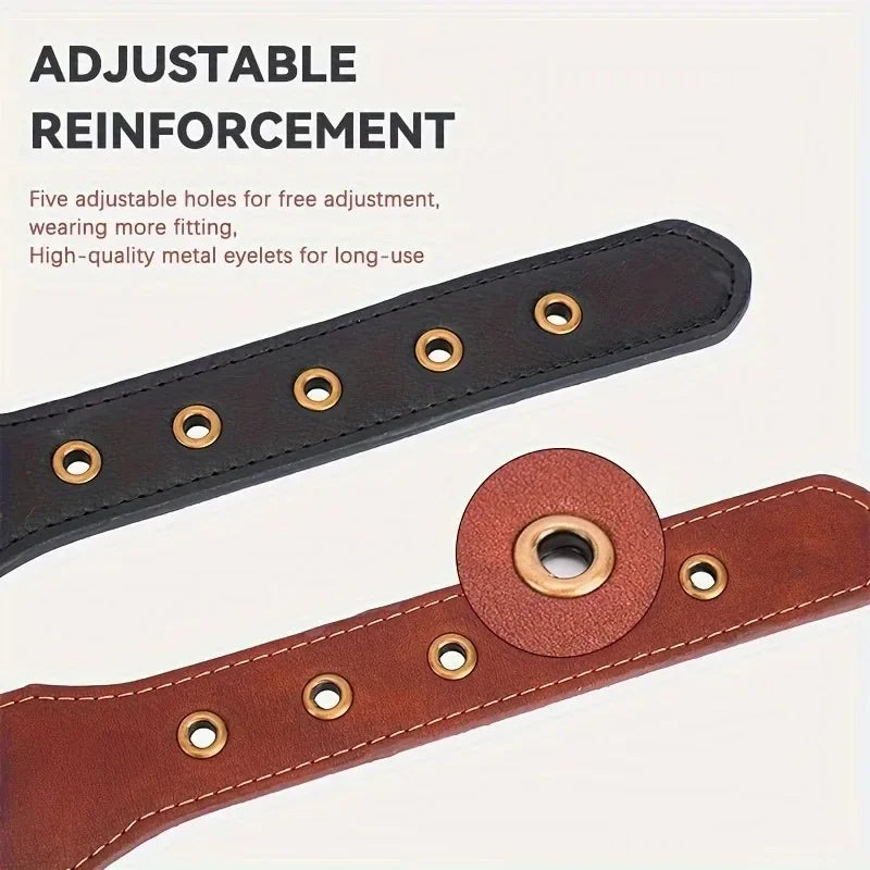 Dog collar retro design leather dog collar for medium large dogs pet High-end retro Leather necklace French Bulldog collar